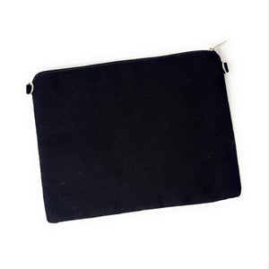Black pouch on a white background