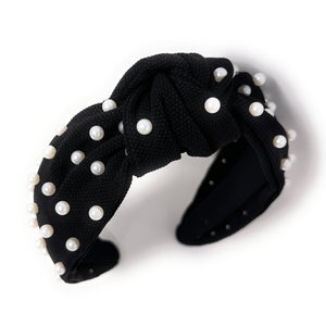 headbands for women, black headband, handmade headbands, black white top knotted headband, black knotted headband, hair band for women, embellished headband, white pearl headband, black white pearl headband for women, football headband, jeweled headband for women, knotted jeweled headband, raiders headband, pearl knot headband, raiders knot headband, pearly headbands, black white headband, game day hair accessories, game day headband, summer headbands, raiders colors, best selling items