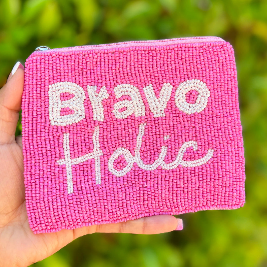 Bravoholic Purse Pouch, Beaded Purse, bravo gifts, Pouches, Real Housewives Gift, beaded pouch zipper, Girls trip gifts, beaded coin purse, gifs for her, birthday gifts, bravo fan gifts, cute pouches, batch gifts, boho pouch, bravo fan accessories, best friend gifts, Bravo holic pouch, girlfriend gift, miscellaneous gifts, best friend birthday gift, gift card bag, Bachelorette gifts, Bachelorette party favors, Bravo bachelorette, best selling items, zipper wallet pouch 