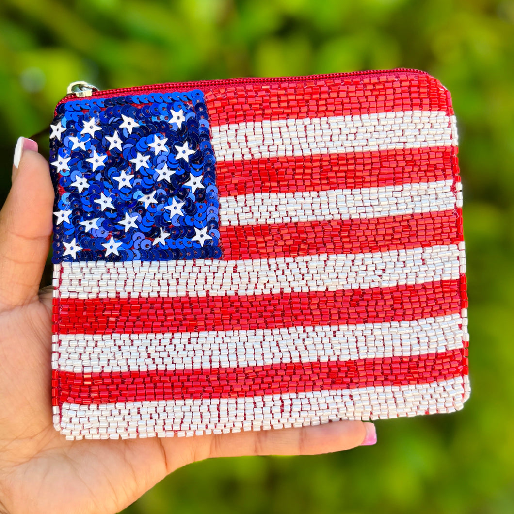 USA Coin Purse Pouch, USA Flag bead Purse, USA Beaded Pouch, Patriotic Purse, Boho bags, Wallets for her, boho pouch, boho accessories, bachelorette gifts, best friend gifts, miscellaneous gifts, best seller, best selling items, gifts for her, birthday gifts, preppy beaded wallet, party favors, bachelorette bag, money pouch, wallets for her, unique cute gifts, mother’s day gift, handmade gifts, Nashville gifts, patriotic accessories, Olympic gifts, credit card pouch, Fourth of July gifts, patriotism gifts