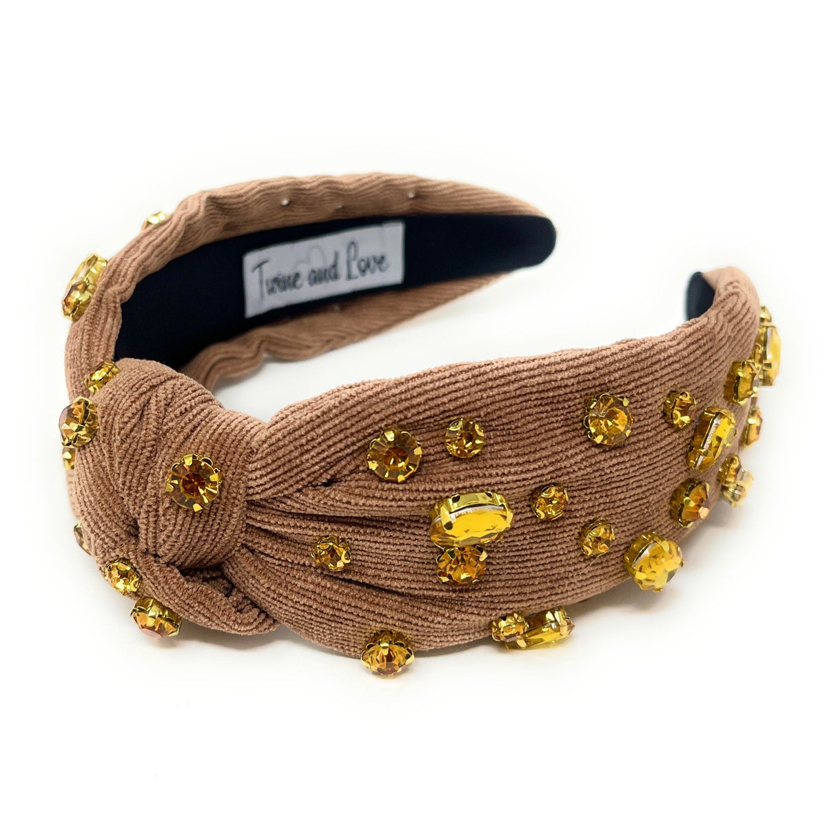 Twine and Love | Corduroy Jeweled Knot Headband | Custom Headband