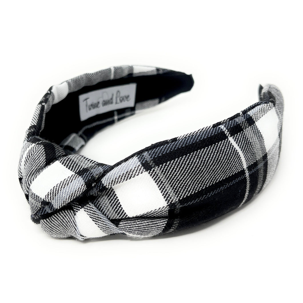holiday Headband, holiday Knotted Headband, black plaid Knotted Headband, gray Plaid Hair Accessories, Plaid Headband, Best Seller, headbands for women, best selling items, knotted headband, hairbands for women, black plaid gifts, black white knot Headband, School hair accessories, school plaid headband, Plaid uniform headband, Statement headband, school uniform, school uniform knot headband, black Knotted headband, plaid headband, School Knot headband, plaid knot headband