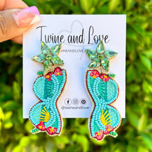 Load image into Gallery viewer, custom beaded Earrings, sunglasses jeweled Earrings, sunglasses Beaded Earrings, summer jeweled earrings, handmade earrings, custom earrings, beach accessories, beach accessories, palm tree embellished earrings, custom earrings, best friend gift, birthday gifts, bohemian earrings, luxurious handmade accessories, beach jewelry, Fancy earrings, boho earrings, beaded earrings, beach jeweled earrings, statement earrings, best selling items, palm tree accessories, handmade gifts, custom gifts, beach earrings 