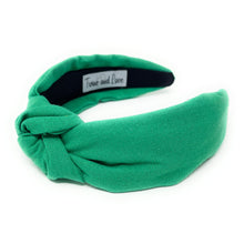 Load image into Gallery viewer, Spring Summer Headband, Summer Knotted Headband, jade Knot Headband, green Hair Accessories, green knot Headband, Best Seller, headbands for women, best selling items, knotted headband, hairbands for women, Spring Summer gifts, Solid color knot Headband, Solid color hair accessories, green knot headband, solid green knotted headband, Statement headband, Mom gifts, embellished knot headband, green hairband, gender reveal headband, solid color headband, emerald color headband