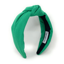 Load image into Gallery viewer, Spring Summer Headband, Summer Knotted Headband, jade Knot Headband, green Hair Accessories, green knot Headband, Best Seller, headbands for women, best selling items, knotted headband, hairbands for women, Spring Summer gifts, Solid color knot Headband, Solid color hair accessories, green knot headband, solid green knotted headband, Statement headband, Mom gifts, embellished knot headband, green hairband, gender reveal headband, solid color headband, emerald color headband