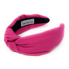 Load image into Gallery viewer, Spring Summer Headband, Summer Knotted Headband, pink Knot Headband, barbie pink Hair Accessories, hot pink knot Headband, Best Seller, headbands for women, best selling items, fuchsia knotted headband, hairbands for women, Spring Summer gifts, Solid color knot Headband, Solid color hair accessories, hot pink knot headband, solid pink knotted headband, Statement headband, Fuchsia color headband, barbie pink knot headband, pink fuchsia hairband, solid color headband, pink color headband