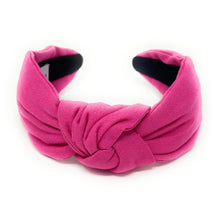 Load image into Gallery viewer, Spring Summer Headband, Summer Knotted Headband, pink Knot Headband, barbie pink Hair Accessories, hot pink knot Headband, Best Seller, headbands for women, best selling items, fuchsia knotted headband, hairbands for women, Spring Summer gifts, Solid color knot Headband, Solid color hair accessories, hot pink knot headband, solid pink knotted headband, Statement headband, Fuchsia color headband, barbie pink knot headband, pink fuchsia hairband, solid color headband, pink color headband