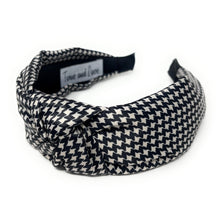 Load image into Gallery viewer, fall Headband, winter Knotted Headband, white black plaid Knotted Headband, beige black Plaid Hair Accessories, houndstooth Headband, Best Seller, headbands for women, best selling items, knotted headband, hairbands for women, houndstooth plaid gifts, white black knot Headband, beige hair accessories, school plaid headband, Statement headband, gingham headband, black Knotted headband, plaid headband, wide knot headband, autumn headbands, Fall Accessories, Winter headbands, wide headband