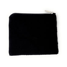 Load image into Gallery viewer, Black zippered pouch on a white background