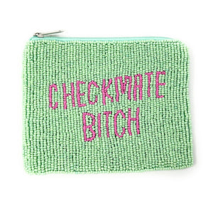 Checkmate bitch Purse Pouch, Beaded Purse, RHOBH gifts, Pouches, Real Housewives Gift, beaded pouch zipper, Girls trip gifts, beaded coin purse, gifs for her, birthday gifts, cute pouches, batch gifts, boho pouch, Housewives of Beverly Hills County accessories, best friend gifts, Lisa Vanderpump quote, girlfriend gift, miscellaneous gifts, best friend birthday gift, gift card bag, Bachelorette gifts, Bachelorette party favors, Bravo bachelorette, best selling items, zipper wallet pouch 