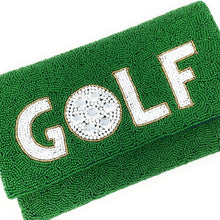 Load image into Gallery viewer, golf beaded clutch purse, birthday gift for her, summer clutch, seed bead purse, golf beaded bag, green handbag, beaded bag, golf seed bead clutch, summer bag, birthday gift for her, seed bead purse, engagement gift, golf lover bag, golf love gifts, golf purse, gifts to bride, gifts for bride, wedding gift, tennis fan gifts, Summer beaded clutch purse, birthday gift for her, summer clutch, seed bead purse, golf beaded bag, summer bag, boho purse, golf beaded clutch purse, unique bags