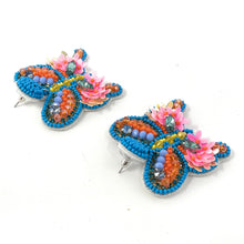 Load image into Gallery viewer, butterfly Beaded Earrings, beaded butterfly Earrings, butterfly  Earrings, butterfly love Beaded Earrings, butterfly bead earrings, butterfly lover bead earrings, multicolor beaded earrings, tropical earrings, Beaded earrings, butterfly bead earrings, butterfly seed bead earrings, butterfly accessories, summer accessories, spring summer earrings, gifts for mom, best friend gifts, birthday gifts, butterfly jewelry, butterfly sequin bead earrings, butterfly accessory, summer earrings