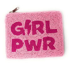Load image into Gallery viewer, Girl power beaded Coin Purse Pouch, Beaded Coin Purse, bead Coin Purse, Beaded Purse, Summer Coin Purse, Best Friend Gift, Boho bags, Wallets for her, beaded coin purse, boho gifts, boho pouch, boho accessories, best friend gifts, tween girl gifts, pink beaded coin pouch, miscellaneous gifts, best seller, best selling items, bachelorette gifts, birthday gifts, preppy beaded wallet, party favors, jaguar beaded coin purse, money pouch, wallets for girls, bohemian wallet, batch gifts, mother’s day gift