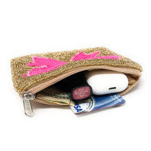 Load image into Gallery viewer, pink bow beaded Coin Purse Pouch, Beaded Coin Purse, bow Purse, bow Beaded Purse, Summer Coin Purse, Best Friend Gift, Boho bags, Wallets for her, boho gifts, boho pouch, boho accessories, best friend gifts, tween girl gifts, pink beaded coin pouch, miscellaneous gifts, best seller, best selling items, bachelorette gifts, birthday gifts, preppy beaded wallet, party favors, bachelorette bag, money pouch, wallets for girls, bohemian wallet, batch gifts, mother’s day gift, pink bow, handmade gifts