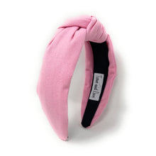 Load image into Gallery viewer, Spring Summer Headband, Summer Knotted Headband, pink Knott Headband, pink Hair Accessories, soft pink Headband, Best Seller, headbands for women, best selling items, knotted headband, hairbands for women, Spring Summer gifts, Solid color knot Headband, Solid color hair accessories, orange knot headband, Velour knotted headband, Statement headband, Mom gifts, embellished knot headband, Pink hairband, cancer awareness knot headband, solid color headband, Solid pink headband