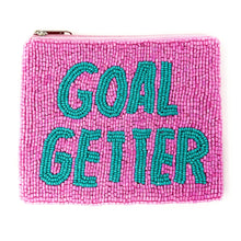 Load image into Gallery viewer, Goal getter beaded Coin Purse Pouch, Beaded Coin Purse, goal getter Purse, Beaded Purse, Summer Coin Purse, Best Friend Gift, Boho bags, Wallets for her, boho gifts, boho pouch, boho accessories, best friend gifts, tween girl gifts, pink beaded coin pouch, miscellaneous gifts, best seller, best selling items, bachelorette gifts, birthday gifts, preppy beaded wallet, party favors, bachelorette bag, money pouch, wallets for girls, bohemian wallet, batch gifts, mother’s day gift