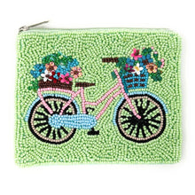 Load image into Gallery viewer, Bicycle beaded Coin Purse Pouch, Beaded Coin Purse, bead Coin Purse, Beaded Purse, Summer Coin Purse, Best Friend Gift, Boho bags, Wallets for her, beaded coin purse, boho gifts, boho pouch, boho accessories, best friend gifts, tween girl gifts, neon beaded coin pouch, miscellaneous gifts, best seller, best selling items, bachelorette gifts, birthday gifts, preppy beaded wallet, party favors, jaguar beaded coin purse, money pouch, wallets for girls, bohemian wallet, batch gifts, mother’s day gift