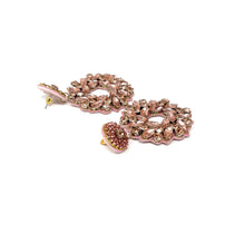 Load image into Gallery viewer, Rose gold earrings with gemstones on a white background