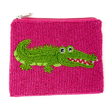 Load image into Gallery viewer, alligator beaded Coin Purse Pouch, Beaded Coin Purse, bow Purse, alligator Beaded Purse, Summer Coin Purse, Best Friend Gift, Boho bags, Wallets for her, boho gifts, boho pouch, boho accessories, best friend gifts, tween girl gifts, pink beaded coin pouch, miscellaneous gifts, best seller, best selling items, bachelorette gifts, birthday gifts, preppy beaded wallet, party favors, bachelorette bag, money pouch, wallets for girls, bohemian wallet, batch gifts, mother’s day gift, pink bow, handmade gifts