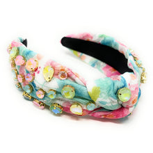 Load image into Gallery viewer, Summer Knot headband, multicolor knot headband, floral knotted headband, blush color accessories, multicolor top knot headband, pastel color headband, peach fuzz headband, light pink color hair band, ombre headbands, baby shower headband, multi color pastel knotted headband, baby shower knotted headband, game day hair accessories, summer accessories, spring accessories spring headband, summer headband, custom headband, handmade headbands, Easter knotted headband, best selling items