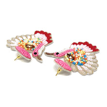 Load image into Gallery viewer, Hummingbird Beaded Earrings, beaded hummingbird Earrings, Hummingbird Earrings, Pink hummingbird Beaded Earrings, pink bead earrings, hummingbird lover bead earrings, hummingbird beaded earrings, hummingbird pink earrings, Beaded earrings, pink bead earrings, pink seed bead earrings, pink accessories, summer accessories, pink earrings, gifts for mom, best friend gifts, birthday gifts, pink jewelry, pink bead earrings, bird earrings accessory, summer earrings, bird earrings