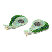 Load image into Gallery viewer, avocado beaded Earrings, beaded avocado Earrings, avocado Earrings, Green Beaded Earrings, fruit bead earrings, avocado over bead earrings, avocado beaded earrings, avocado multicolor earrings, Beaded earrings, avocado bead earrings, avocado seed bead earrings, avocado accessories, summer accessories, green color earrings, gifts for mom, best friend gifts, birthday gifts, avocado jewelry, green bead earrings, fruit earrings accessory, summer earrings, fruit earrings