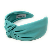 Load image into Gallery viewer, Teal Summer Headband, Summer Knotted Headband, Teal Knot Headband, Teal Hair Accessories, Teal knot Headband, Best Seller, headbands for women, best selling items, Teal knotted headband, hairbands for women, Summer gifts, Solid color knot Headband, Solid color hair accessories, Custom headband, solid Teal knotted headband, Statement headband, unique headband, Handmade headband, Teal hairband, solid color headband, Teal knot headband, knot headband, solid accessories 
