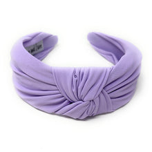 Load image into Gallery viewer, lavender Summer Headband, Summer Knotted Headband, lavender Knot Headband, lavender Hair Accessories, lavender knot Headband, Best Seller, headbands for women, best selling items, lavender knotted headband, hairbands for women, Summer gifts, Solid color knot Headband, Solid color hair accessories, Custom headband, solid lavender knotted headband, Statement headband, unique headband, Handmade headband, lavender hairband, solid color headband, lavender knot headband, knot headband, solid accessories 