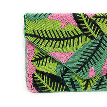 Load image into Gallery viewer, palm leaves beaded clutch purse, palm leaf beaded bag, birthday gift for her, summer clutch, seed bead purse, beaded bag, palm leaf handbang, beaded bag, seed bead clutch, summer bag, birthday gift for her, clutch bag, seed bead purse, engagement gift, bridal gift to bride, bridal gift, palm leaves purse, gifts to bride, gifts for bride, wedding gift, bride gifts,beaded clutch purse, birthday gift for her, summer clutch, seed bead purse, beaded bag, summer bag, boho purse