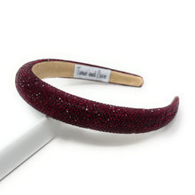 Load image into Gallery viewer, Maroon glittery headband on a white background