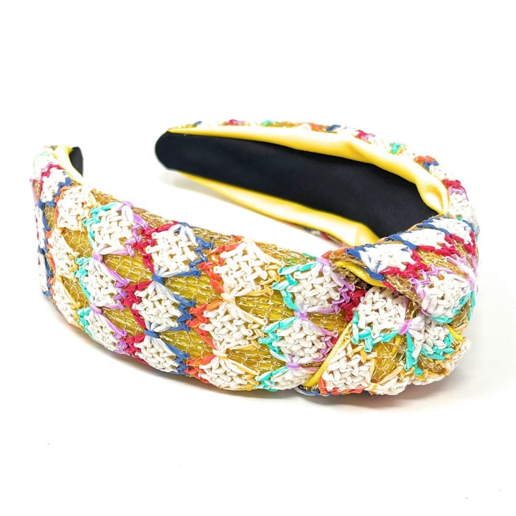 headband for woman, fashion headbands, raffia knot headband, woven headbands for women, stylish headbands, raffia headband style, top knot headband, woven top knot headband, head band, hair band, multicolor raffia headbands, raffia woven headband, women top knot headband, summer headbands, beige headband, multicolor top knot headband, handmade headbands, top knotted headband, knotted headband, white headband, light brown headband, beige top knotted headband