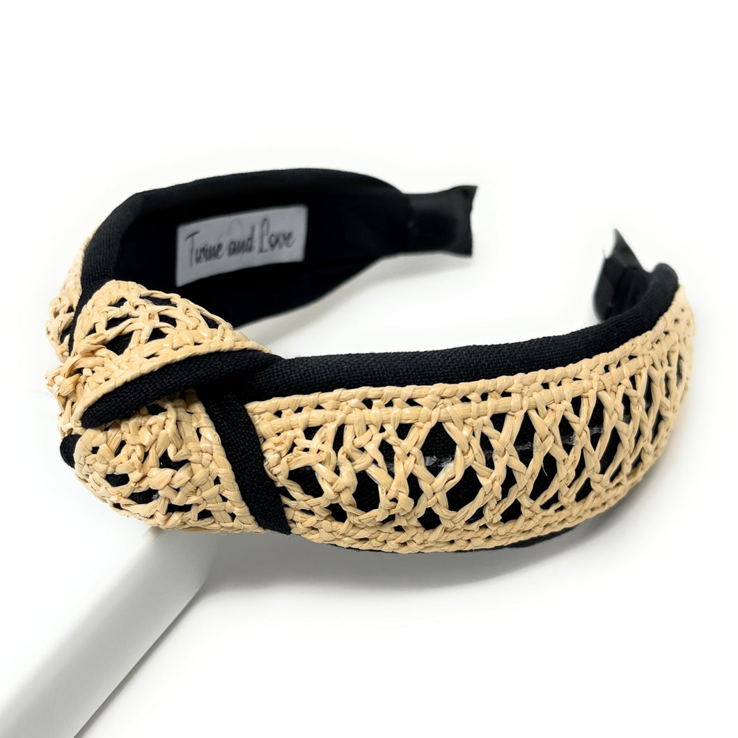 headband for women, fashion headbands, raffia knot headband, woven headbands for women, stylish headbands, raffia headband style, top knot headband, woven top knot headband, custom headband, hair band, boho raffia headbands, raffia woven headband, women top knot headband, fall headbands, beige headband, neutral color headband, handmade headbands, top knotted headband, knotted headband, woven headband, light brown headband, beige top knotted headband, boho headband