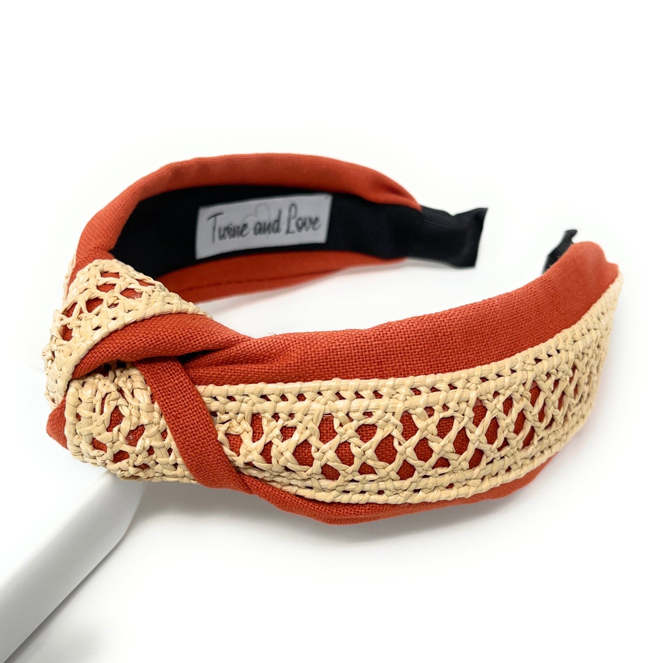 Raffia Woven Knot Headband, Custom Headbands, Twine and Love