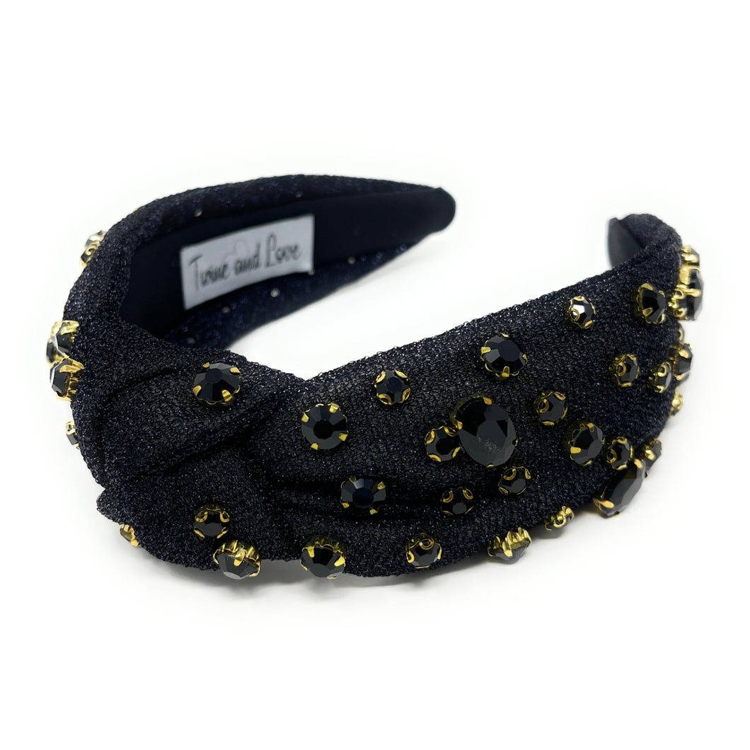 black Jeweled Headband, black headband, Autumn Hair Accessories, black not Headband, knot headband, boho headband, best selling items, handmade headband, best selling items, Christmas gifts, shimmer knot Headband, Fall Winter accessories, shimmer knot headband, shimmer headband, Statement headband, Christmas gifts, jeweled knot headband, Jeweled headband, black shimmer headband, Embellished headband, Autumn embellished headband, bejeweled headband, boho headband, New Years eve headband