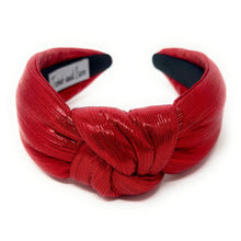 Load image into Gallery viewer, Red Padded Metallic Knotted Headband