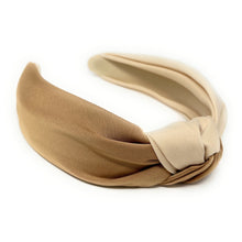 Load image into Gallery viewer, beige Headband, Spring Knotted Headband, beige Knot Headband, neutral color Hair Accessories, nude beige knot Headband, Best Seller, tan beige color headband, best selling items, solid color knotted headband, Fall Winter fashion, Christmas gifts, Solid color knot Headband, Solid color hair accessories, tan or beige headband, Statement headband, boho knot headband, Holiday knot headband, top knot solid hairband, handmade headbands, winter headband, Solid color headband, spring headband