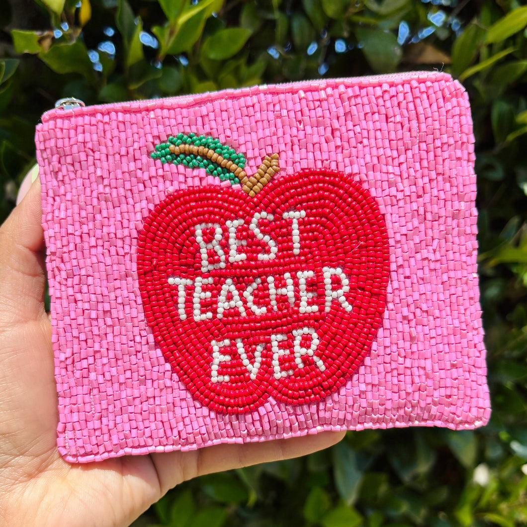 Best teacher ever beaded Coin Purse Pouch, teacher bead Purse, teacher Beaded Pouch, Summer Coin Purse, Boho bags, Wallets for her, boho pouch, boho accessories, best friend gifts, teacher gifts, miscellaneous gifts, best seller, best selling items, teacher appreciation gifts, birthday gifts, preppy beaded wallet, party favors, bachelorette bag, money pouch, wallets for teachers, teacher appreciation week gifts, mother’s day gift, handmade gifts, birthday for her, teacher appreciation day 