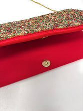 Load image into Gallery viewer, Sequin Red Green Beaded Clutch Purse