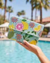 Load image into Gallery viewer, Lemon Garden Beaded Clutch