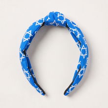 Load image into Gallery viewer, Blue Star of David Knot Headband