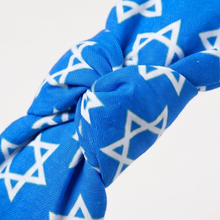 Load image into Gallery viewer, Blue Star of David Knot Headband