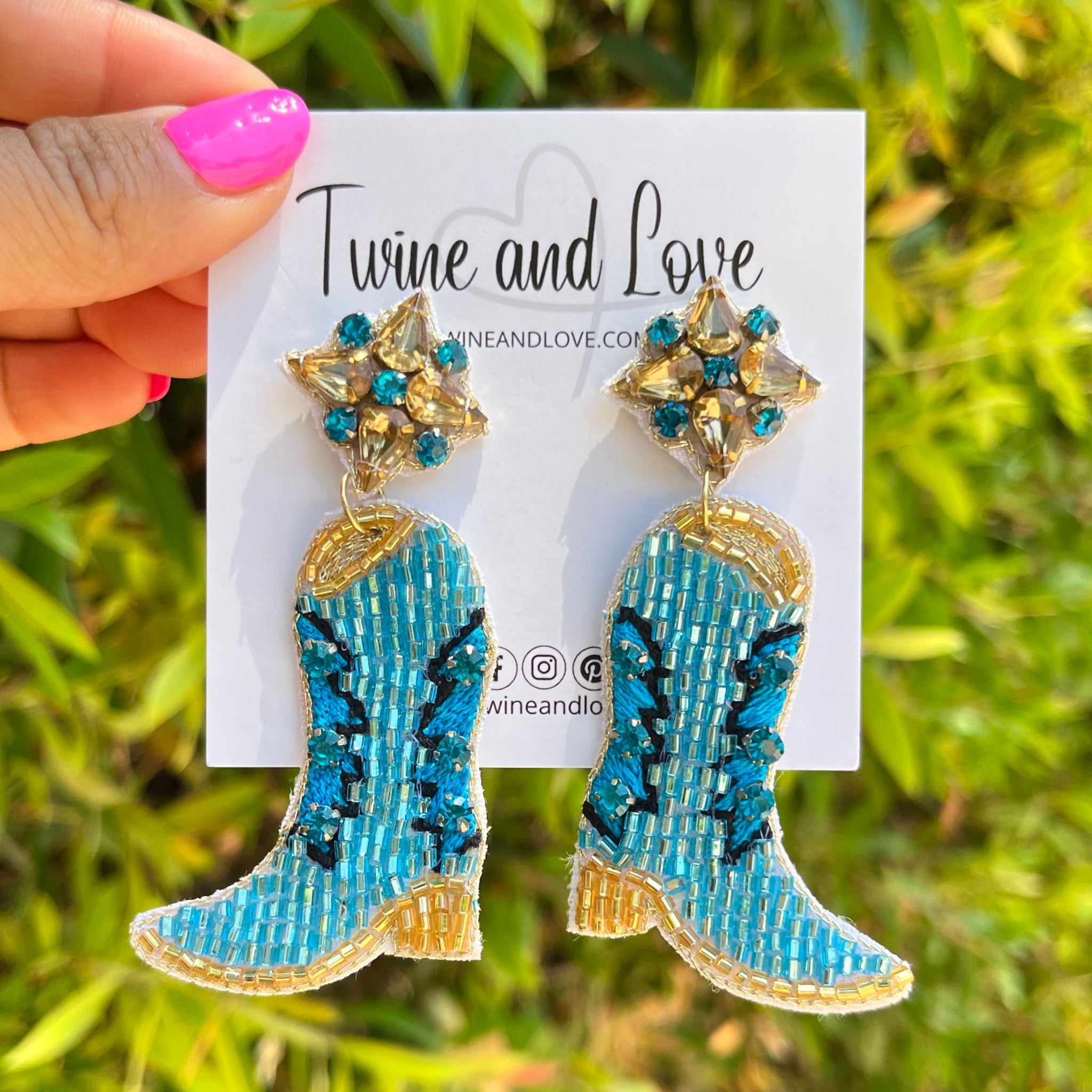 Western Earrings For Women Sparkle Rhinestone Beaded...