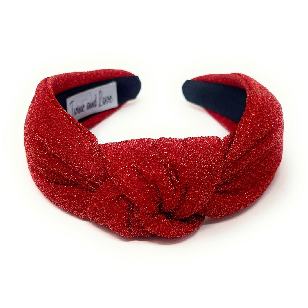 Christmas Headband, Holiday Headbands, red Knot Headband, Red Headbands for Women and Girls, Solid Red Headband, headband for women, red headband, red accessories for Christmas, valentines day headband, red shimmer headband, headband style, top knot headband, top knotted headband, knotted headband, Valentines day knot headband, red top knotted headband, fall headbands, best selling items, Christmas headband, Holiday Lane Plaid headband, Red knotted headband, red accessories, custom headband 
