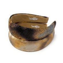 Load image into Gallery viewer, Bronze-colored headband with textured finish on a white background