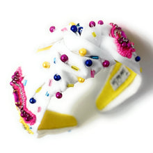 Load image into Gallery viewer, Sweet candy headband for women, sprinkles Knotted headband, candy headbands for women, birthday headbands, top knot headband, hand beaded top knot headband, white headband, sprinkles hair band, trendy headbands, top knotted headband, statement headbands, top knotted headband, knotted headband, party headbands, trendy headband, fashion headbands, embellished headband, rhinestone headband, statement headband, best selling items, candy hair accessories, happy birthday headbands 