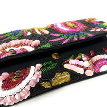 Load image into Gallery viewer, Floral beaded clutch purse, seed bead purse, beaded bag, tropical handbag, beaded bag, floral seed bead clutch, birthday gift for her, clutch bag, seed bead purse, engagement gift, party clutches, bridal gift, floral purse, gifts to bride, gifts for bride, wedding gift, evening bags, Summer beaded clutch purse, birthday gift for her, summer clutch, seed bead purse, beaded bag, summer bag, boho purse, black beaded clutch purse, unique bags, best selling items, handmade gifts, handmade bag purse