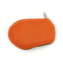 Load image into Gallery viewer, Orange zippered pouch on a white background
