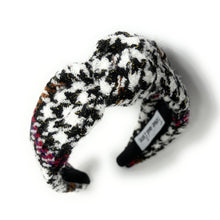 Load image into Gallery viewer, houndstooth Headband, plaid Knotted Headband, houndstooth Knotted Headband, houndstooth Plaid Hair Accessories, Plaid Headband, Best Seller, headbands for women, best selling items, knotted headband, hairbands for women, black white plaid gifts, Plaid knot Headband, winter hair accessories, winter plaid headband, Plaid uniform headband, Statement headband, school uniform, school uniform knot headband, custom Knotted headband, plaid headband, Winter Plaid knot headband, plaid knot headband, plaid accessories