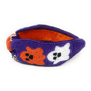 Halloween Headbands for Women, Custom Headbands, Hand Bead Headbands for Halloween, Trendy Halloween Headbands, Halloween Headbands, Halloween Knotted Headband, black Knotted headband, Halloween Hair Accessories, knotted headband, Custom headbands, Halloween gifts, halloween knot Headband, Halloween hair accessories, black Halloween headband, Statement headband, Halloween gifts, Trendy Halloween headband, Knot headband, Unique headbands, Spooky ghost headband, Headbands with ghosts