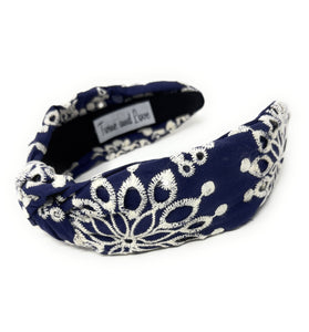 Leila Embroidered Knot Headband